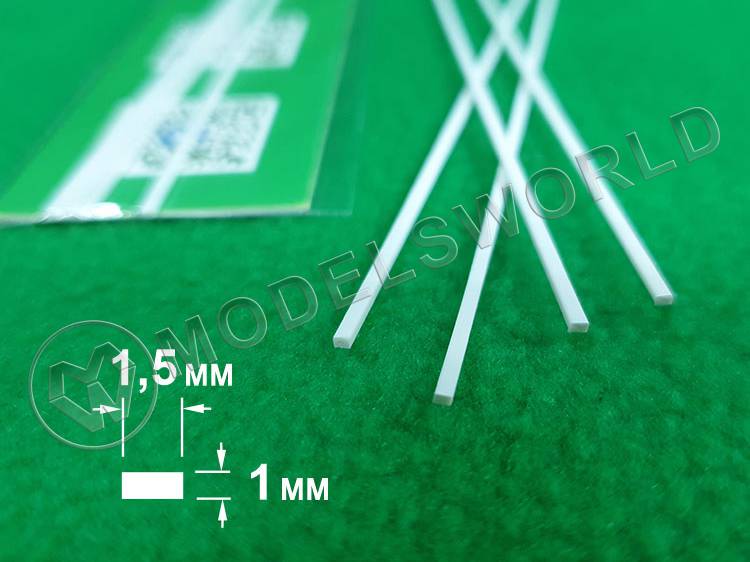 ABS пластик полоса 1х1.5 мм, длина 250 мм, 4 шт - фото 1