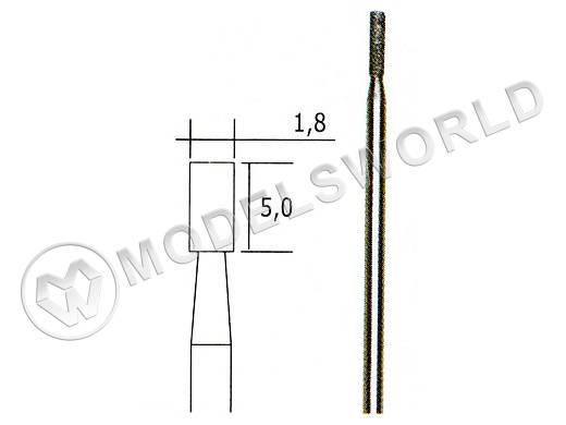 Бор цилиндрический с алмазным напылением 1.8 мм, 1 шт