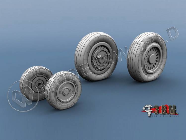 Колеса шасси МиГ-25 (тип 2). Масштаб 1:48 - фото 1