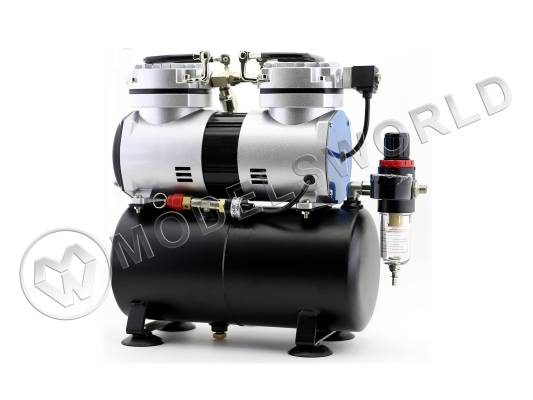 Компрессор JAS 1206 с регулятором давления, автоматика, два режима работы, ресивер, два цилиндра