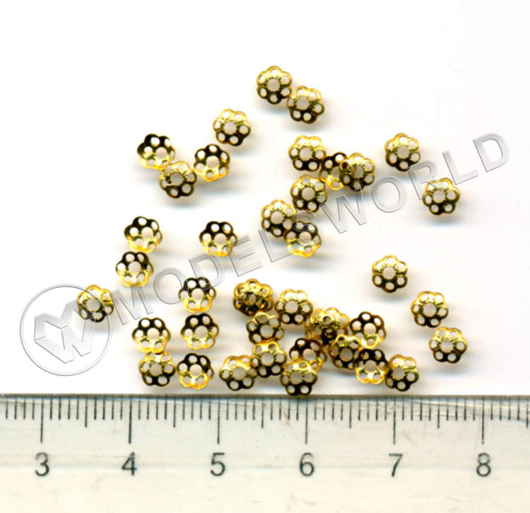 Декоративный элемент, 4 мм, металл, 1 шт. Декоративный элемент, 4 мм, металл, 1 шт. - фото 1