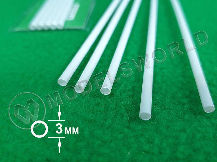 ABS пластик трубка диаметр 3 мм, длина 250 мм, 5 шт - фото 1