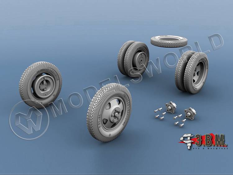 Колеса "Резинообъединение" для ГАЗ-АА. Масштаб 1:35 - фото 1