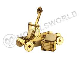 Действующая катапульта. Деревянный набор для сборки.