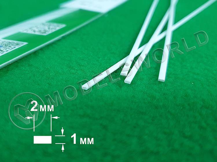 ABS пластик полоса 1х2 мм, длина 250 мм, 3 шт - фото 1