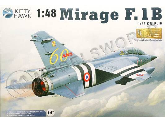 Склеиваемая платсиковая модель самолета Dassault Mirage F.1B. Масштаб 1:48