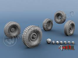 Колеса для автомобилей УАЗ - модель Я-192, СССР. Масштаб 1:35