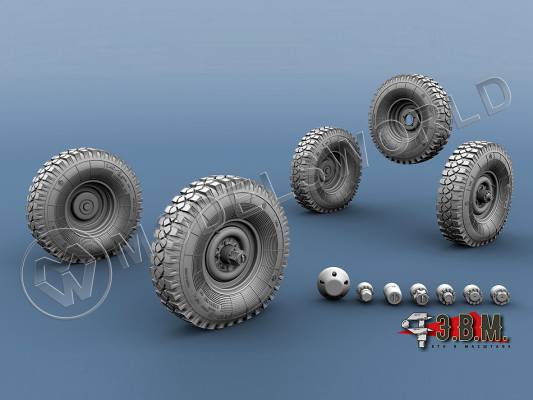 Колеса для автомобилей УАЗ - модель Я-192, СССР. Масштаб 1:35