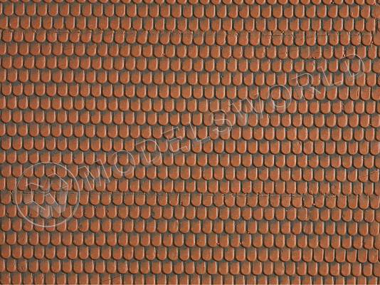 3D Черепица, Бобровый хвост, красная, 30х12 см.