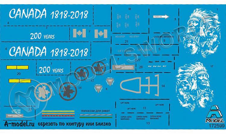 Декаль самолет F-16 Canada 200 years. Масштаб 1:72 Декаль самолет F-16 Canada 200 years. Масштаб 1:72 - фото 1