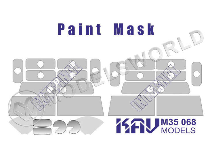 Окрасочная маска на Автомобиль 233014 с ПТРК Корнет-Д, Звезда. Масштаб 1:35 - фото 1