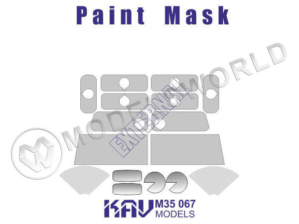 Окрасочная маска на Автомобиль 233014 с ПТРК Корнет-Д, Звезда. Масштаб 1:35 - фото 1
