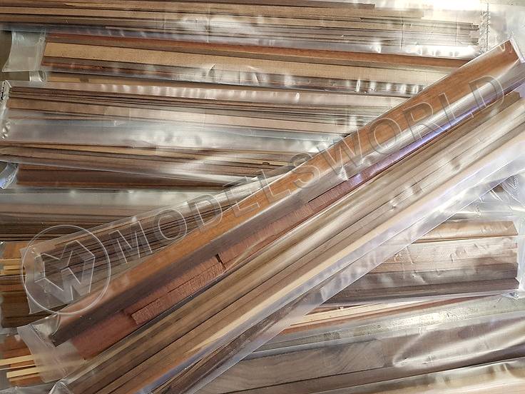 Набор №8. Рейки нестандартных размеров (обрезки), орех - фото 1