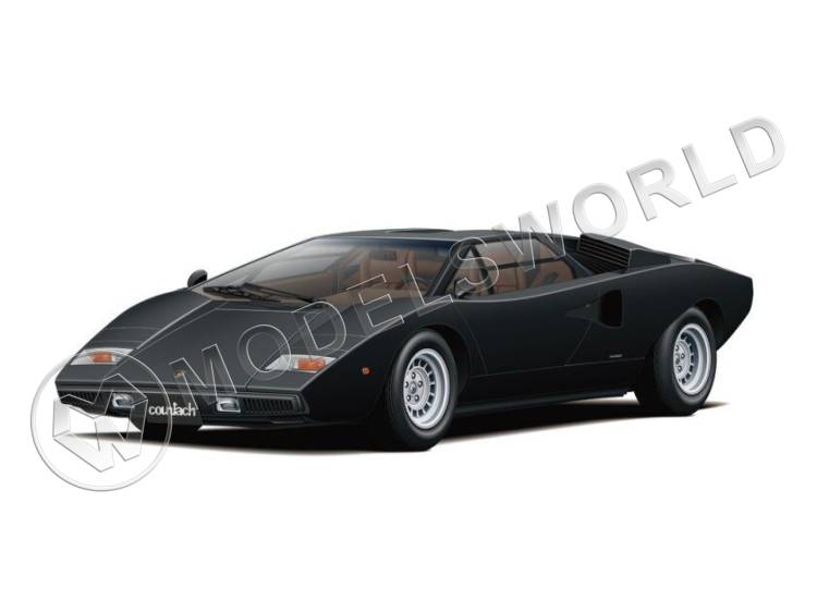 Склеиваемая пластиковая модель Lamborghini Countach LP400 (Black). Масштаб 1:32 Склеиваемая пластиковая модель Lamborghini Countach LP400 (Black). Масштаб 1:32 - фото 1