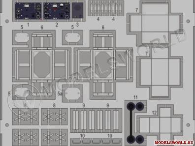 Фототравление для модели Nashorn radio. Масштаб 1:35