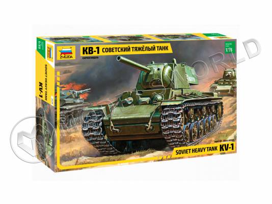 Склеиваемая пластиковая модель советского тяжелого танка КВ-1. Масштаб 1:35