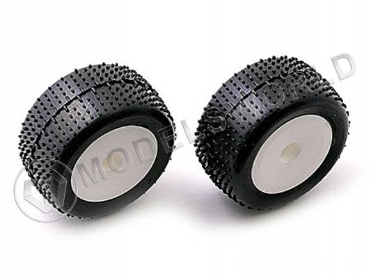 Колеса в сборе 1/18 - Mini Pin/Белый диск, 2 шт