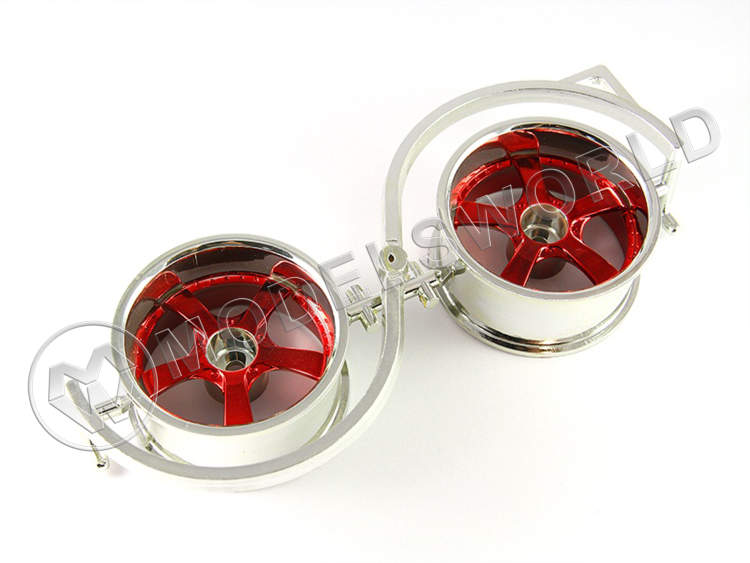 Диски 1/10 красные - пластик 5 спиц, 26 мм, вынос 9 мм, 2 шт - фото 1