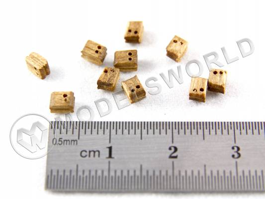 Блок двушкивный, орех, 4 мм. 1 шт