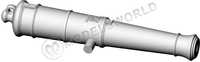 Ствол пушки, калибр 9 фунтов, герб, тип Blomefield, 36.5 мм, фотополимер, 2 шт. Масштаб 1:64 Ствол пушки, калибр 9 фунтов, герб, тип Blomefield, 36.5 мм, фотополимер, 2 шт. Масштаб 1:64 - фото 1