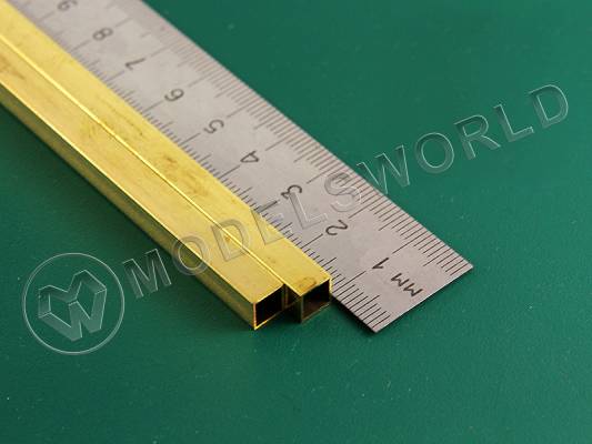 Квадратная латунная трубка 6х0.45 мм, 2 шт