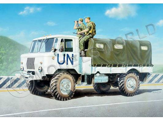 Склеиваемая пластиковая модель Армейский грузовик без тента. Масштаб 1:35