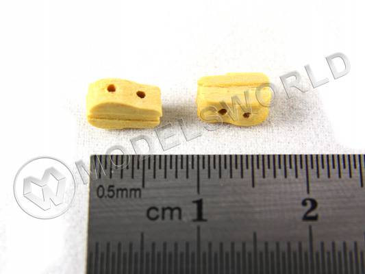 Комель-блок одношкивный, самшит, 8 мм, 2 шт.