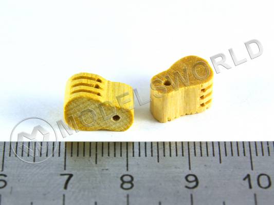 Комель-блок трехшкивный, самшит, 12 мм, 2 шт