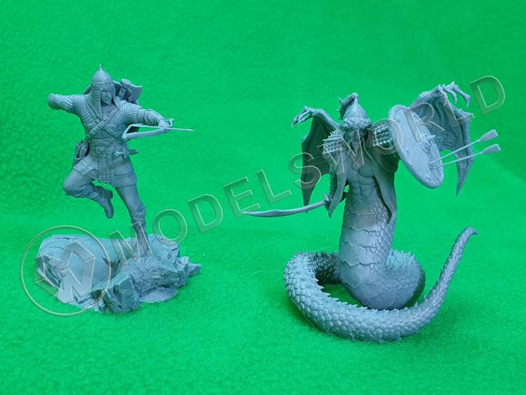 Миниатюра "Алёша Попович и Тугарин Змей". Масштаб 1:35  - фото 1