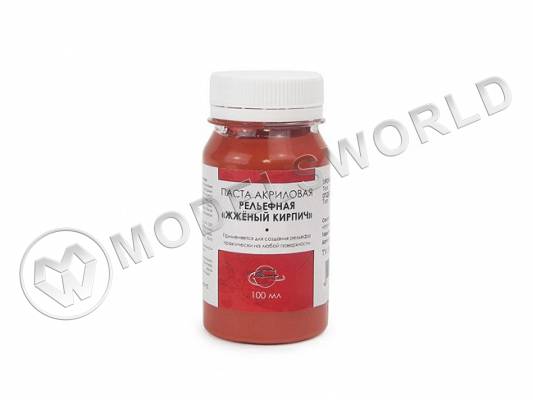 Паста акриловая рельефная Жженый кирпич, грубая, 100 мл