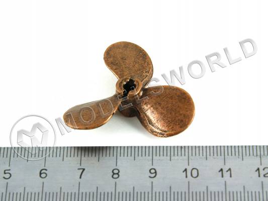 Винт трехлопастный левый, металл, 40 мм, 1 шт