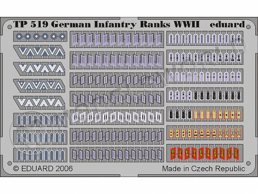 Фототравление Знаки отличия Германия пехота, Вторая Мировая Война. Масштаб 1:35