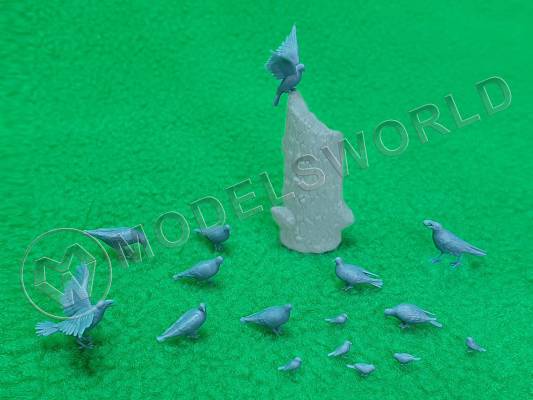 Набор фигурок "Городские птицы", 16 шт. Масштаб 1:35