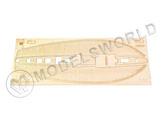 Палуба для модели Бриг "Меркурий". Масштаб 1:100