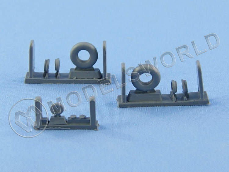 Комплект колес для Spitfire, 4 спицы, гладкие шины. Масштаб 1:48 - фото 1