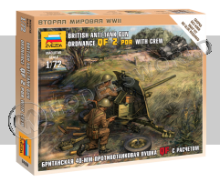 Британская 40-мм противотанковая пушка QF с расчетом. Масштаб 1:72