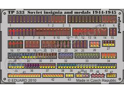 Фототравление Знаки отличия и медали Советский союз 1944-1945 года. Масштаб 1:35 - фото 1