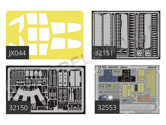 Комплект фототравления BIG ED для модели P-40B Warhawk - PE Super Detail, Trumpeter. Масштаб 1:32 - фото 1