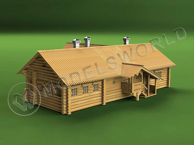 Набор для постройки модели Домик Петра I из Архангельска XVIII век. Масштаб 1:72 - фото 1