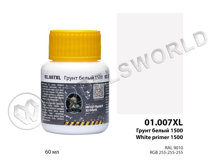 Грунт белый 1500 White primer Jim Scale, 60 мл Грунт белый 1500 White primer Jim Scale, 60 мл - фото 1