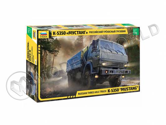 Склеиваемая пластиковая модель Российский трехосный грузовик К-5350 «Мустанг». Масштаб 1:35