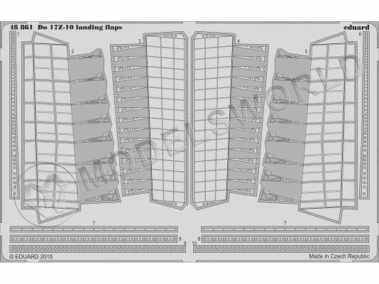 Фототравление закрылки для модели Do 17Z-10, ICM. Масштаб 1:48