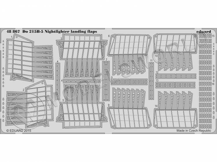 Фототравление закрылки для модели Do 215B-5 Nightfighter, ICM. Масштаб 1:48 - фото 1