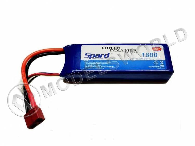 Аккумулятор  Li-Po Spard 1800 mAh, 11.1V, 30C, T‐plug - фото 1