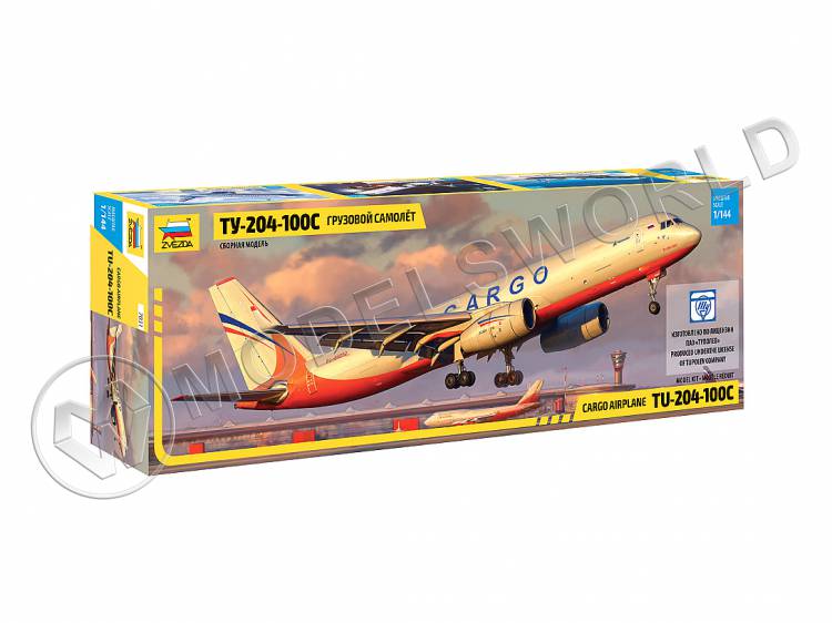 Склеиваемая пластиковая модель Грузовой самолет нового поколения Ту-204-100С. Масштаб 1:144 Склеиваемая пластиковая модель Грузовой самолет нового поколения Ту-204-100С. Масштаб 1:144 - фото 1