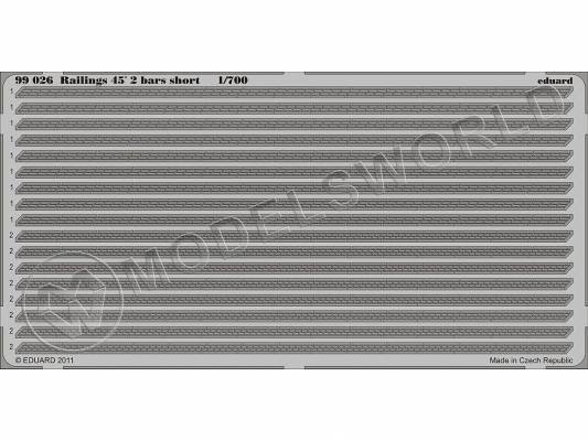 Фототравление 2-х леерное ограждение под углом 45´ короткое. Масштаб 1:700