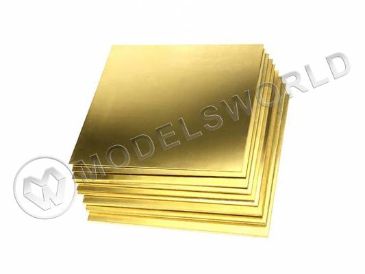 Латунь 0.8 мм, лист 15х30 см, 1 шт