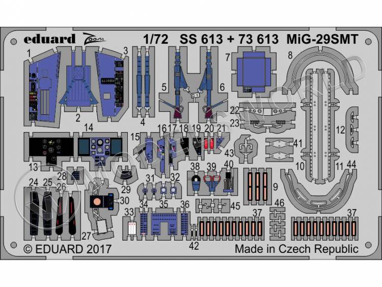 Фототравление для модели МиГ-29СМТ, Звезда. Масштаб 1:72 - фото 1