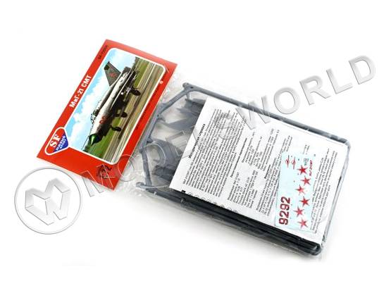 Склеиваемая пластиковая модель Самолет МиГ-21СМТ. Масштаб 1:72 - фото 1