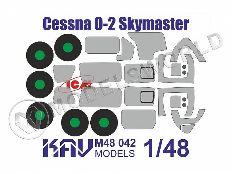 Окрасочная маска на Cessna O-2 Skymaster, ICM. Масштаб 1:48 - фото 1